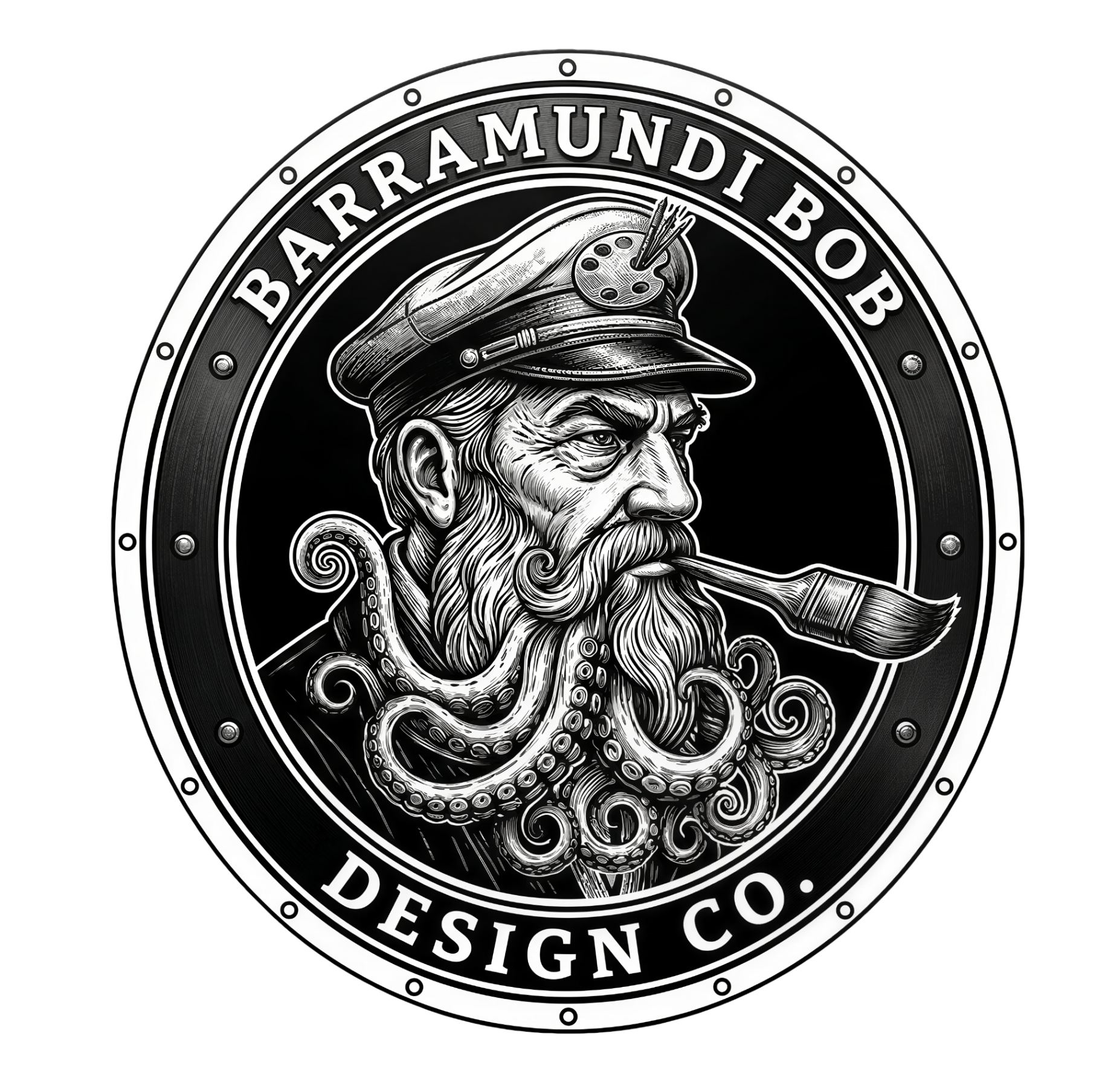 Barramundi Bob Design Co. circular badge logo